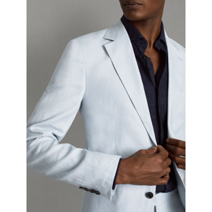 REISS KIN Slim Fit Single Breasted Linen Blazer